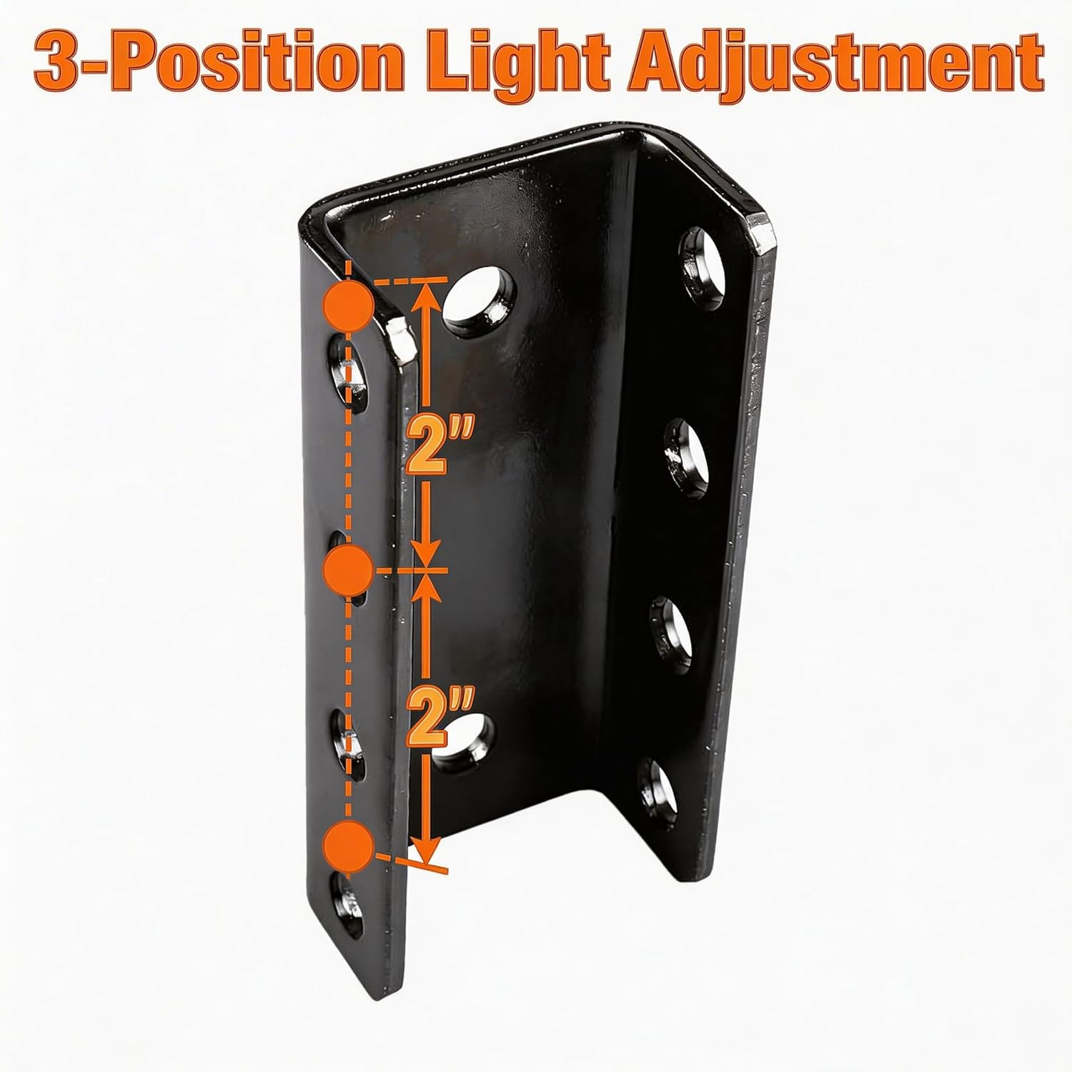 NBJINGYI 3-Position Adjustable Trailer Coupler Channel Bracket, 3" Inner Width with 2" Hole Spacing, Heavy Duty E-Coated Steel Mounting Sleeve for RV, Boat and Utility Trailers