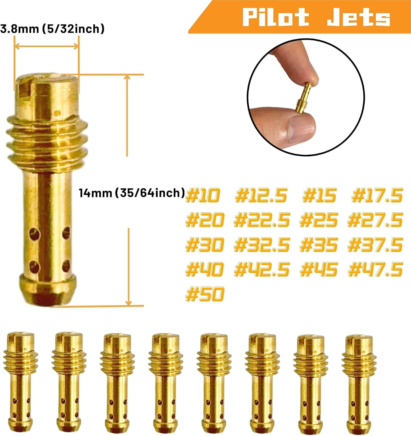 Carburetor Pilot Slow Jet Kit for Mikuni VM TM Carburetors VM22/210 (#10 - #50)