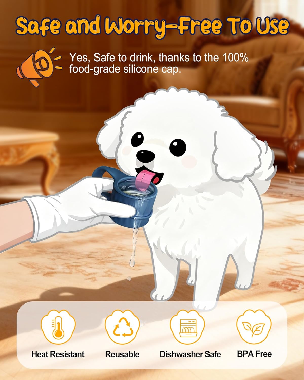 3-Packs Silicone 5 Gallon Water Jug Cap, 2/3/4/5Gal Reusable Bottle Lids, Leak-Proof Replacement Caps for 55mm & 60mm Bottle Standard/Screw/Crown Tops, Dishwasher Safe & BPA-Free (Dark Blue, 3 PACKS) - Image 5