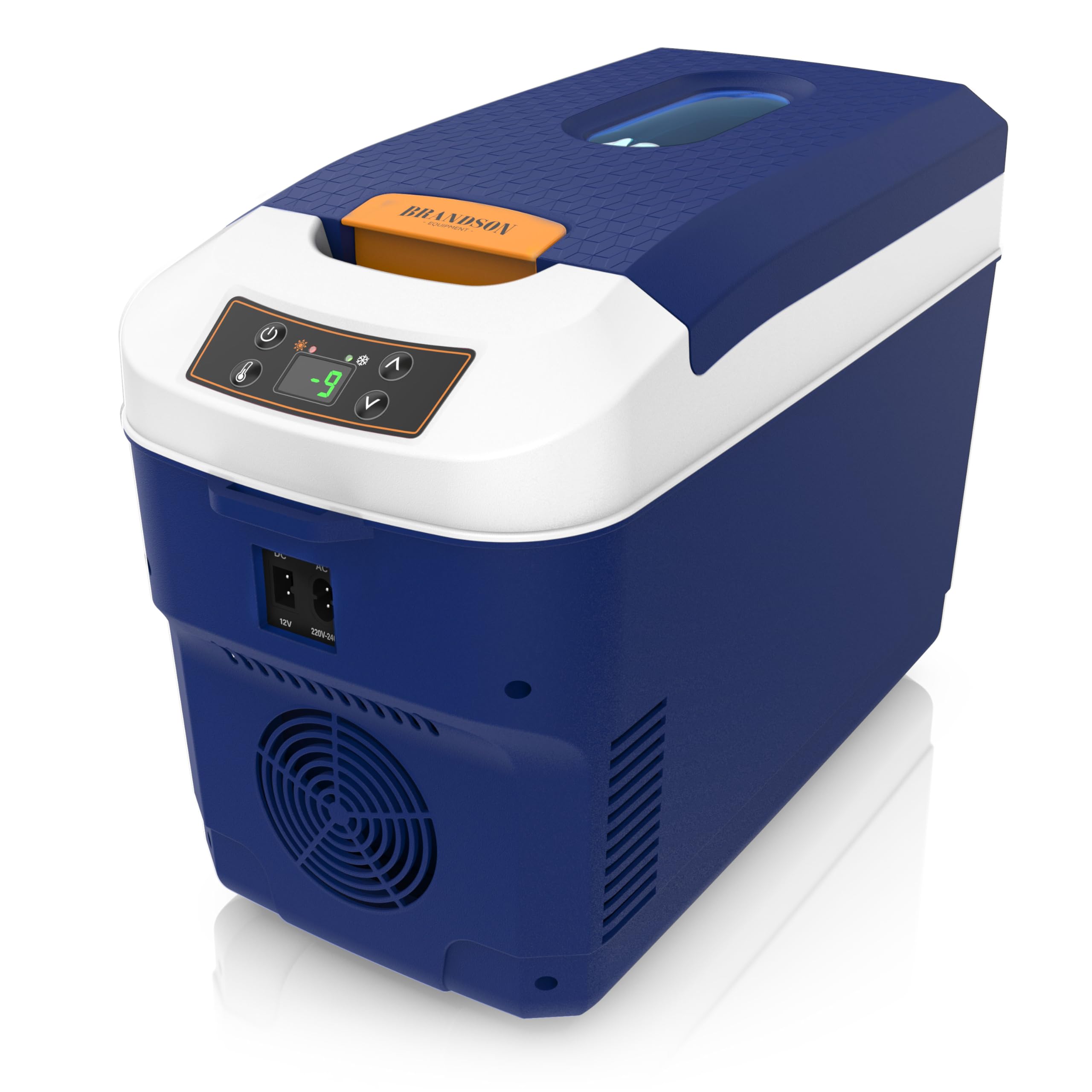 Brandson - Kühlbox elektrisch 10L – 230 V Netzspannung und 12 V KFZ Auto Bordspannung – kühlt und wärmt – Heizen max. 65°C – Herabkühlen ca 20°C unter der Umgebungstemperatur