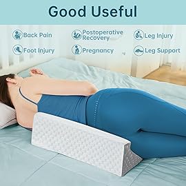 Touchutopia Wedge Pillow for Side Sleeping, Side Sleeper Body Back Positioners for Back Pain, Preventing Bedsores, After Surgery, Pregnancy Support, Ankle Support, Bed Wedge Pillow for Side Sleepers