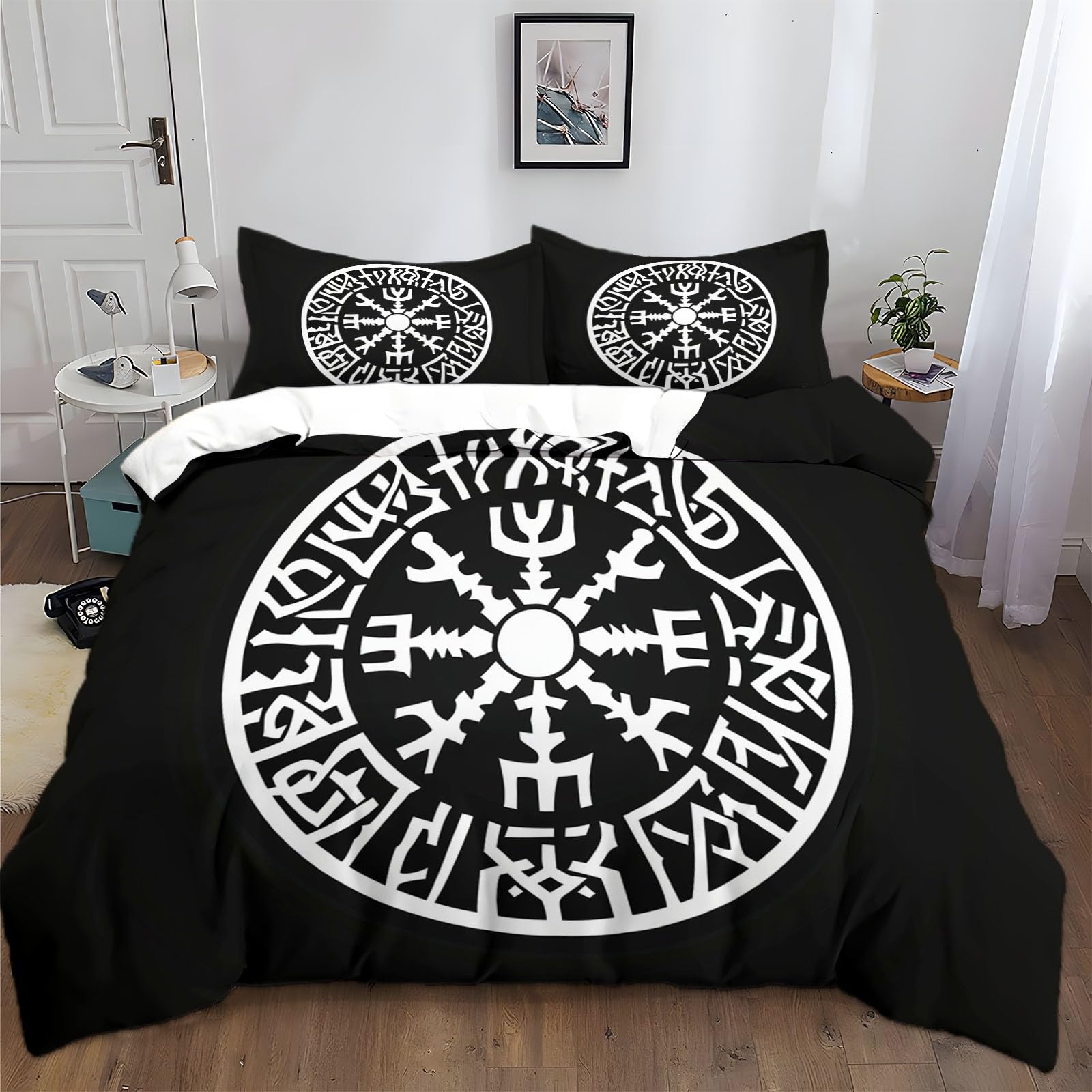 Housse de couette enfant motif viking noir pour décorer une chambre de garçon ou fille