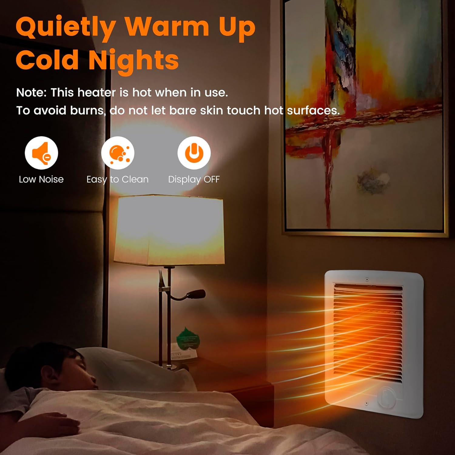 Electric Wall Heater for Indoor Use Complete Unit with Thermostat (Model: CSC101TW, Part: 67508), 3412 BTU, 120 Volt, 1000 Watt, White