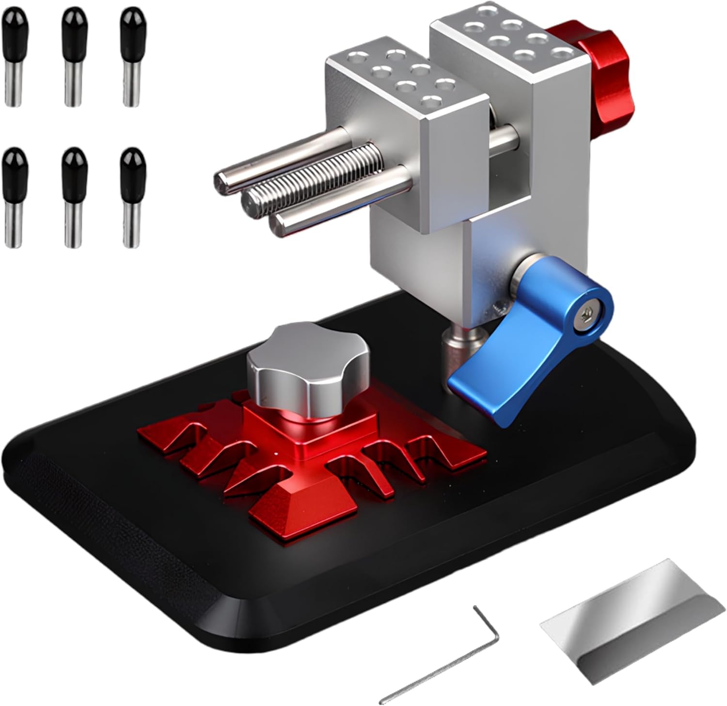 Mini Bench Vise, 360° Swivel Table Clamp, Multifunctional Table Vice for Workbench, Tabletop Vise Clamp with Detachable Jaw for Woodworking Jewelry Making, 0.16”-1.26” Clamping Range