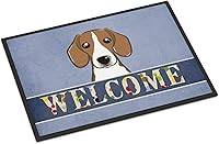 Vista 41 de Caroline's Treasures BB1449JMAT - Tapete de bienvenida de carlino negro, 24 x 36 pulgadas, tapete azul para puerta delantera, para interiores