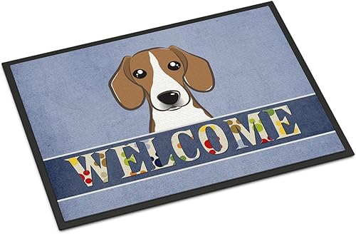 Miniatura 41 de Caroline's Treasures BB1449JMAT - Tapete de bienvenida de carlino negro, 24 x 36 pulgadas, tapete azul para puerta delantera, para interiores