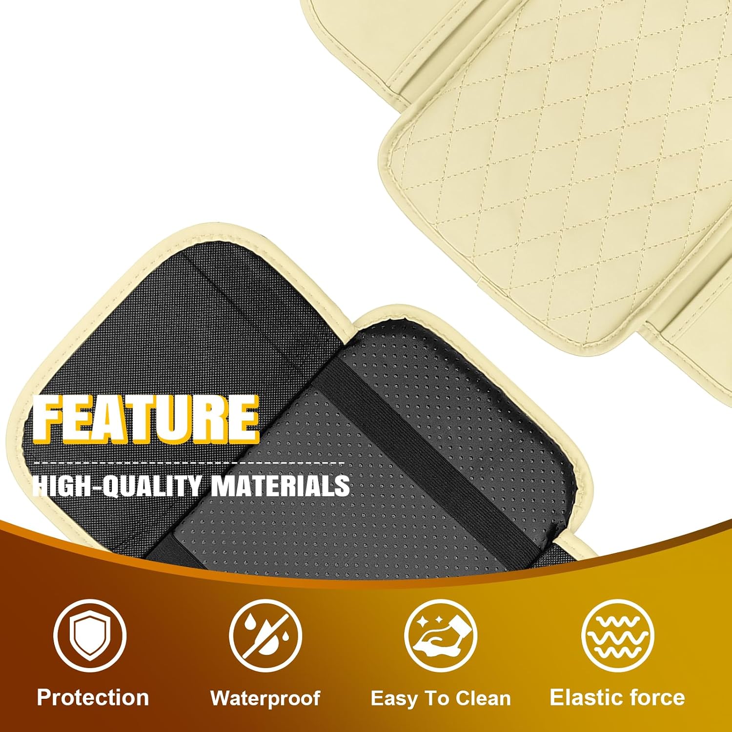 LTDCV1TR Car Center Console Cover with 2 Storage, Upgraded Microfiber Leather Car Arm Rest Cover, Car Interior Accessories Universal Armrest Cover for Car Storage Box for Sedan (Beige) image 4