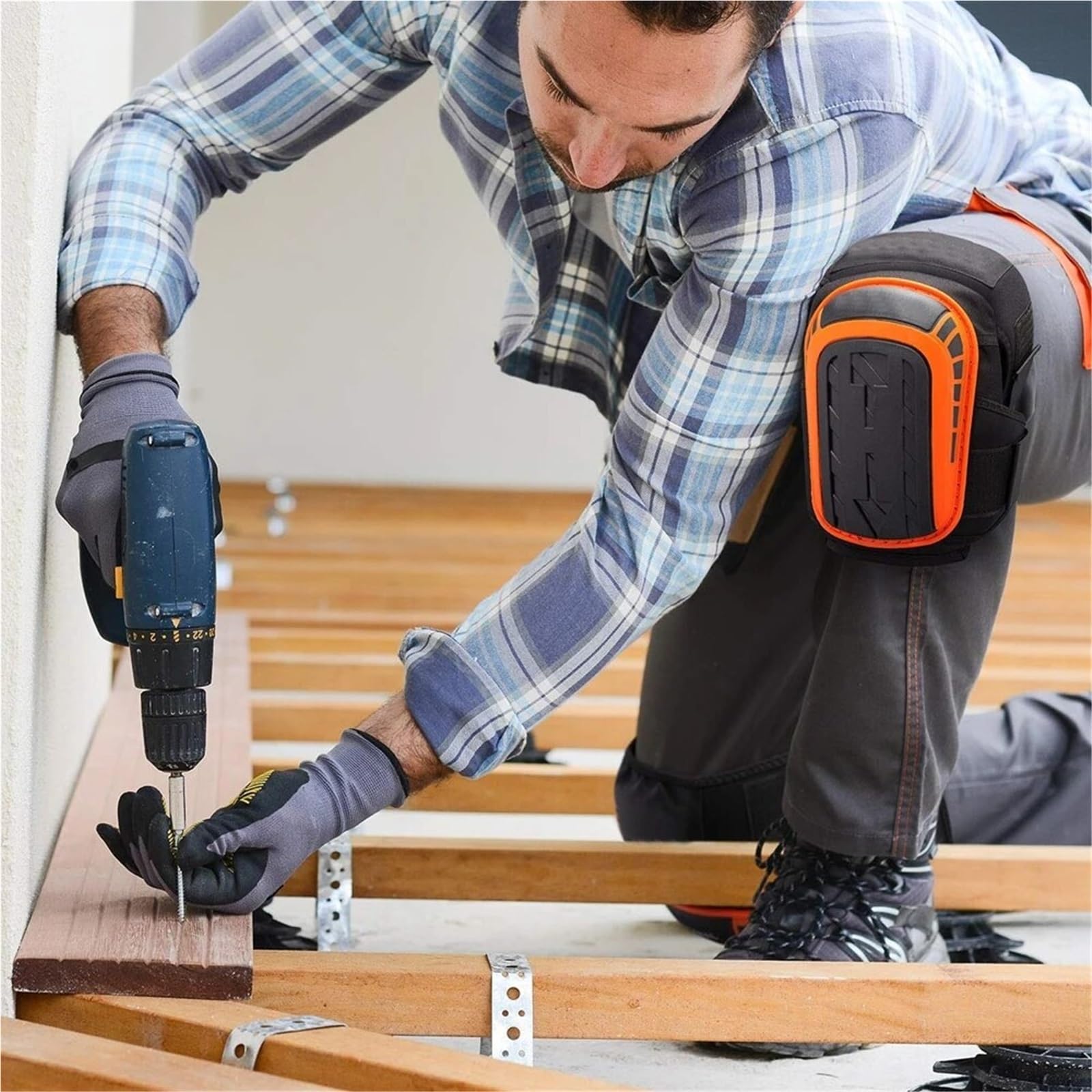Genouillères de Protection Genouillères robustes en mousse EVA avec coussinet gel confortable et sangles réglables for le travail jardinage