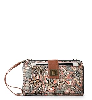 Sakroots Artist Circle Smartphone Crossbody in Coated Canvas Detachable Wristlet Strap