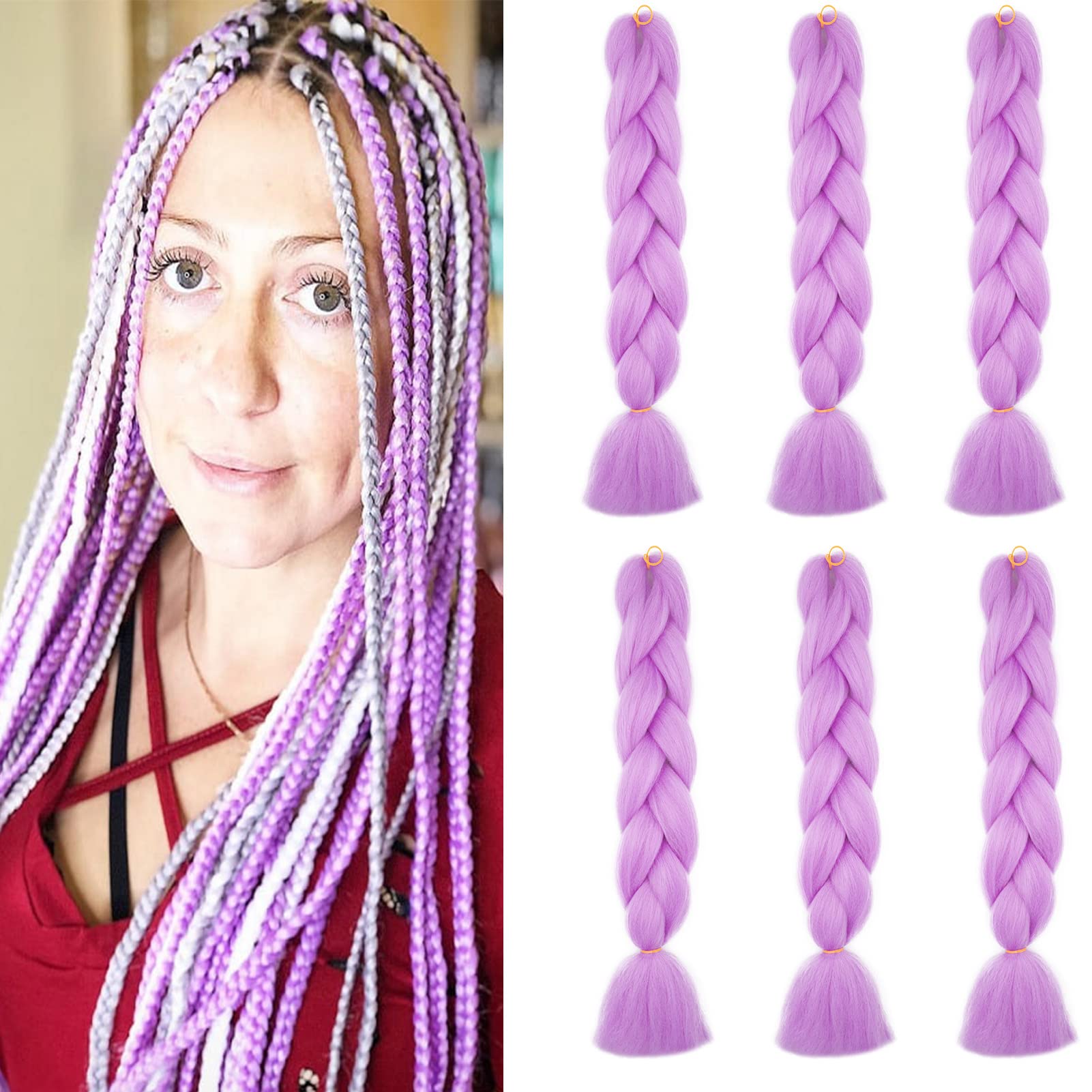 24inch Jumbo Braids Hair Extensions Ombre Braiding Hair Synthetic 3Pieces/lot Crochet Twist High Temperature African Box Braids, Sapphire Blue — view 73