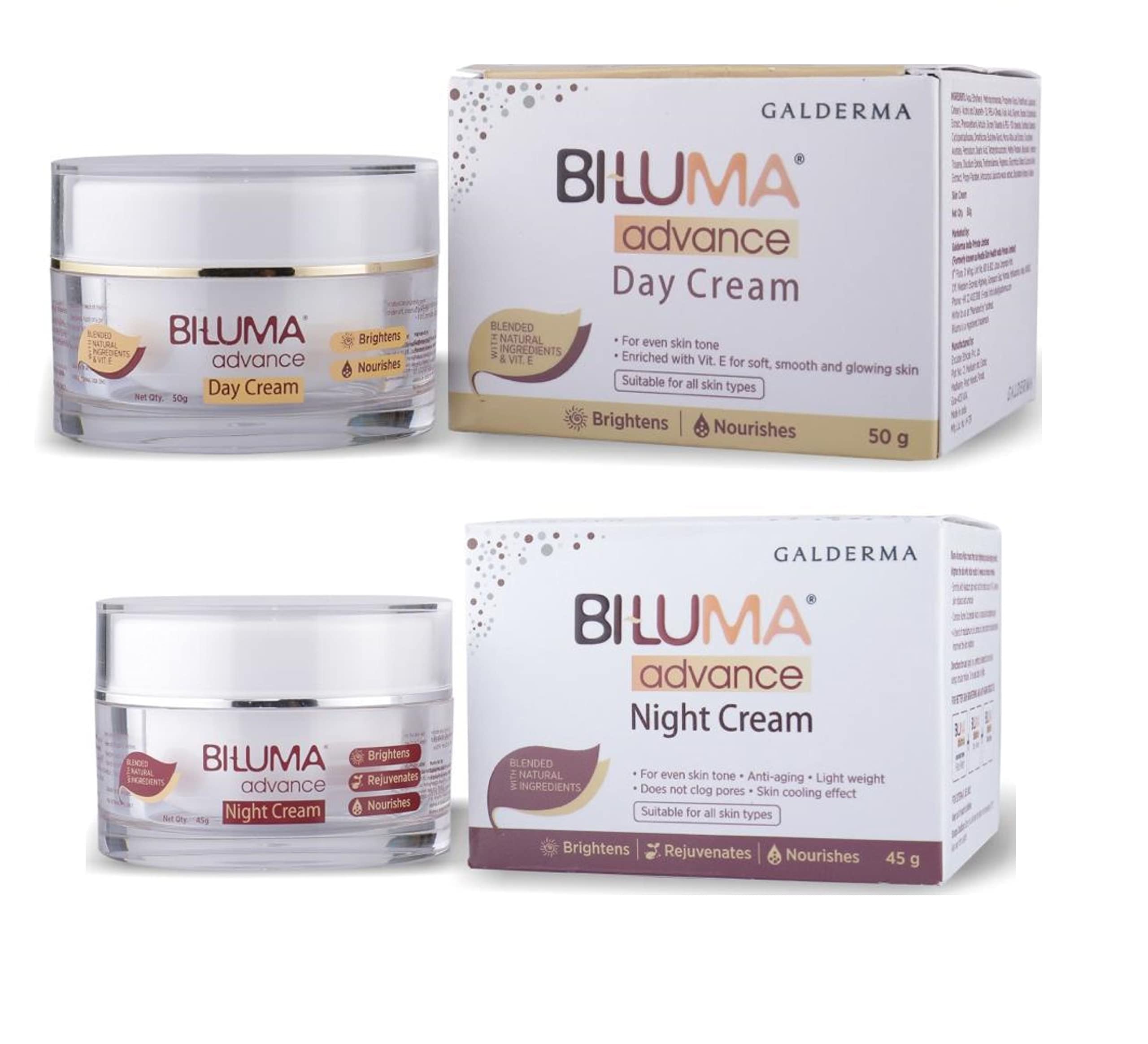 Biluma Advance Day Cream (50g) and Night Cream 45g Combo