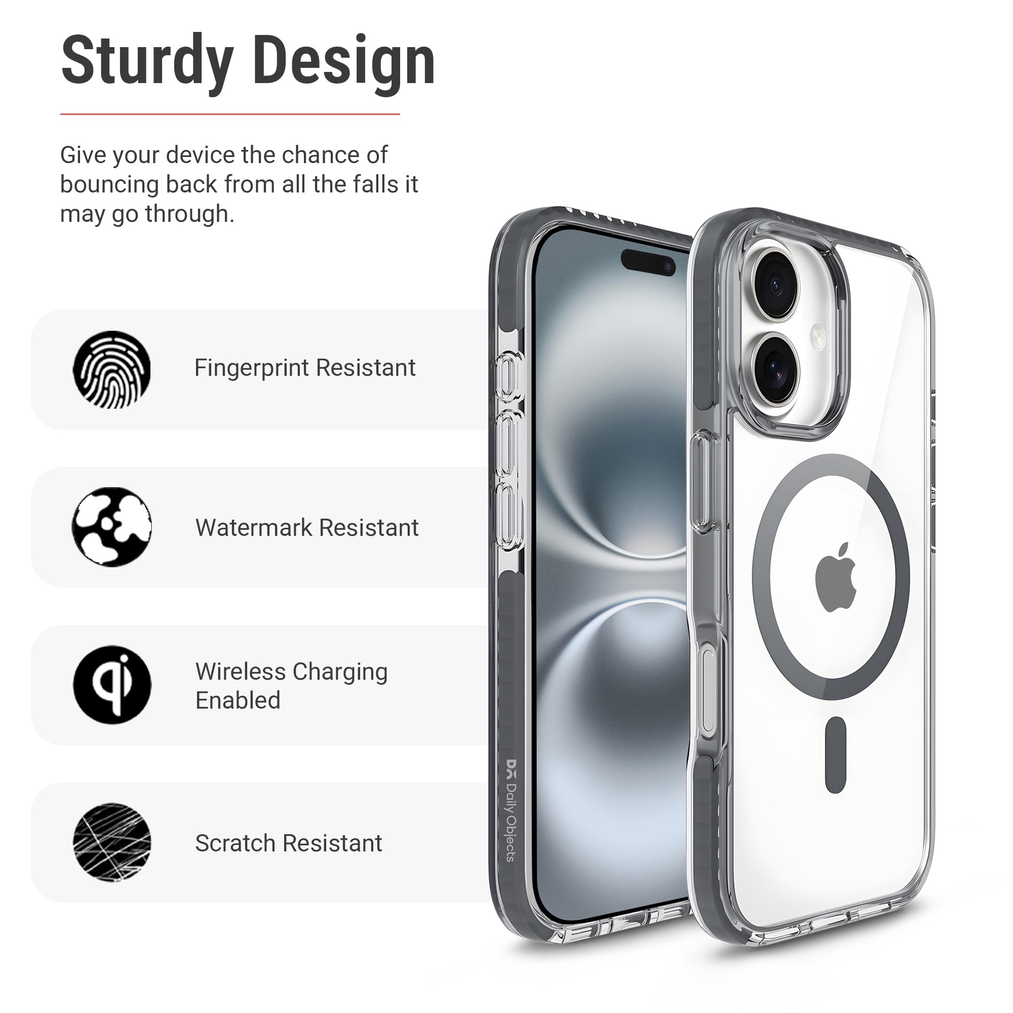 DailyObjects Stride Clear 2.0 Magnetic Case Cover Compatible with iPhone 17 | Wireless Charging Slim Back Cover | 2 Layer Edge Protection & Shockproof — Amazon image 4
