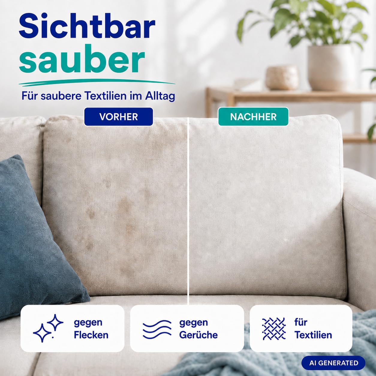 SUPER CLEAN Polster- & Teppichreiniger, 10 l | Ergiebiges Konzentrat gegen Flecken und Gerüche für Sofa, Teppich und Autositze