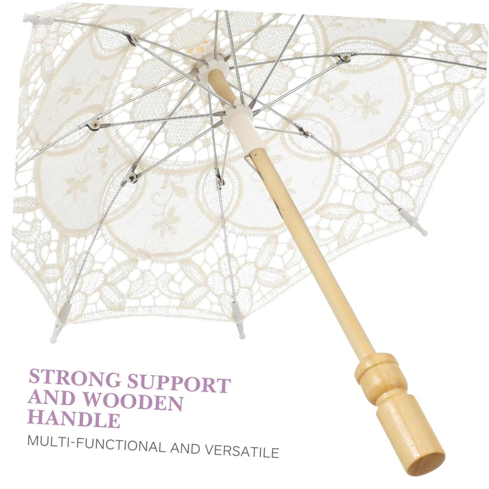 LIFKOME Lot de 15 Parapluies De Mariage en Dentelle Blanche pour Mariée Voile De Mariée Décoratif pour La Photographie