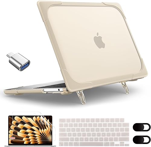 MEEgoodo Funda para MacBook Air de 15 pulgadas 2025 2024 2023, modelo compatible con funda (A3241A3114A2941) con chip M4M3M2, carcasa rígida para