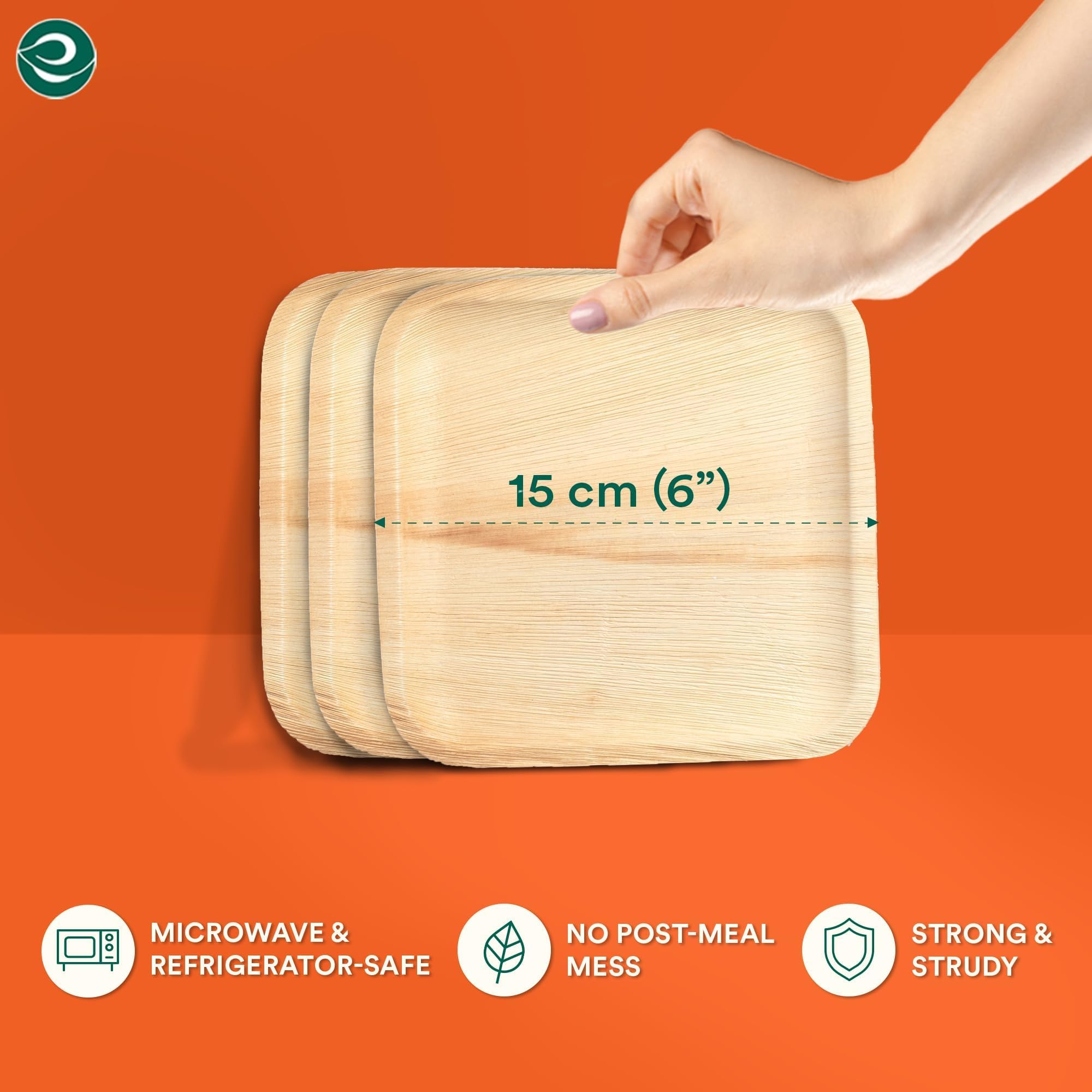 Snapklik.com : ECO SOUL 100 Count Square Palm Leaf Plates Of 6 Inch ...