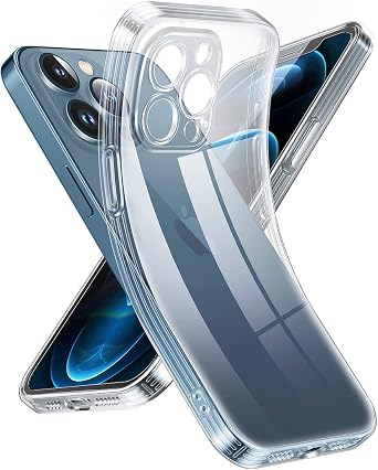 Supdeal Crystal Clear Case for iPhone 12 Pro, [Not Yellowing] [Camera Protection] [Military Grade Drop Tested] Transparent Shockproof Protective Phone Case Soft Silicone Slim Cover, 6.1", Transparent