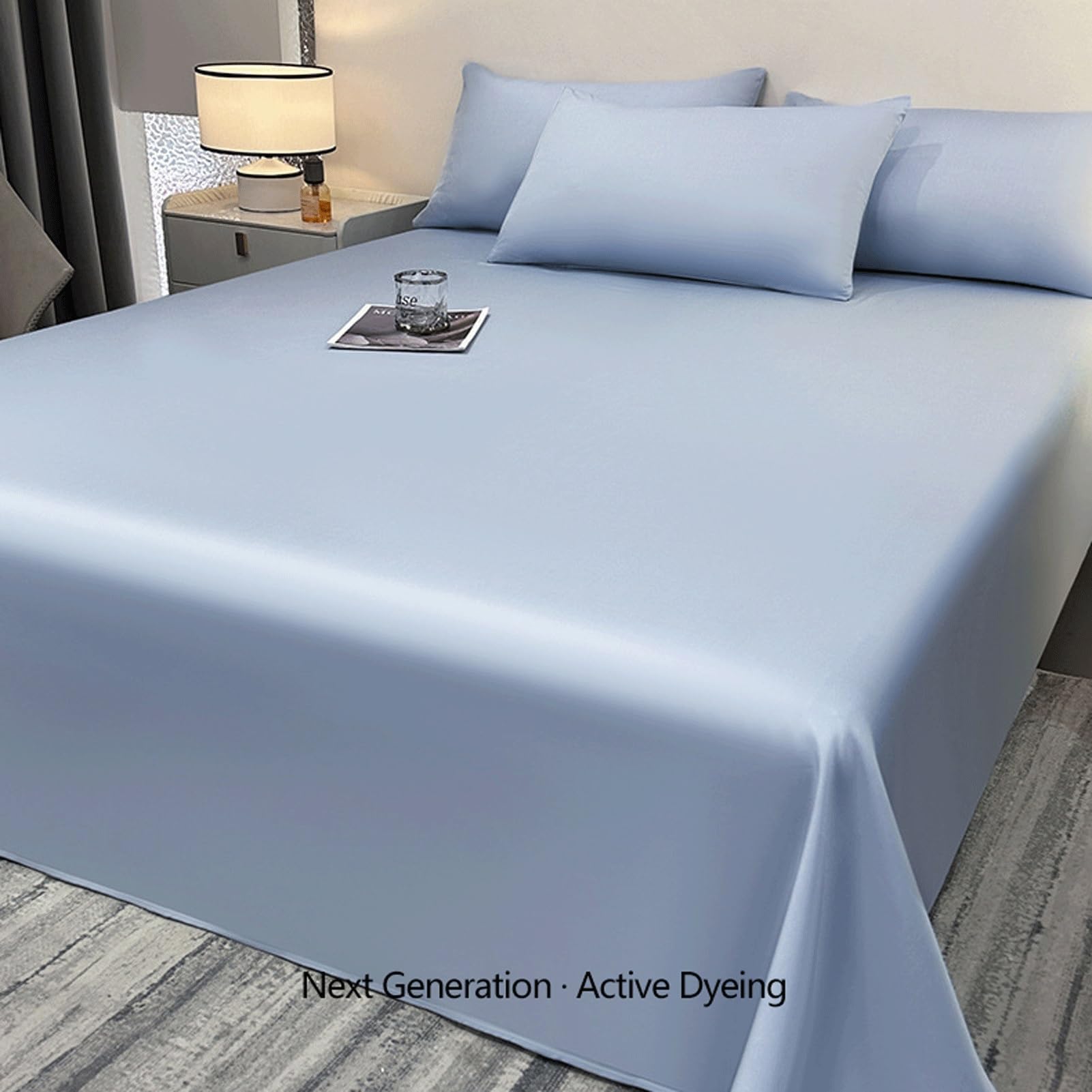 Bettlaken ohne Gummizug Tencel 180x230cm bis 245x265cm Sommer Kühlendes Betttuch ohne Gummi Ultraweiches Atmungsaktives Laken in Hotelqualität(Khaki,245x250cm)