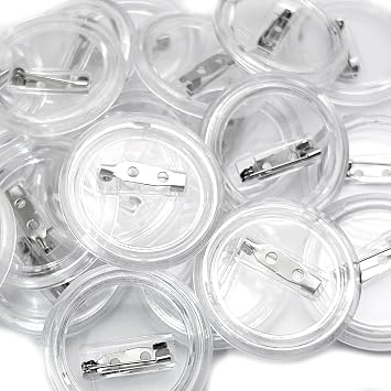 1.5 Inch Blank Button Pins 60 Packs Clear Button Pins DIY Buttons Pin Acrylic Buttons Pin with Pictures Photos for DIY Project, Crafts to Make Your Own Badges