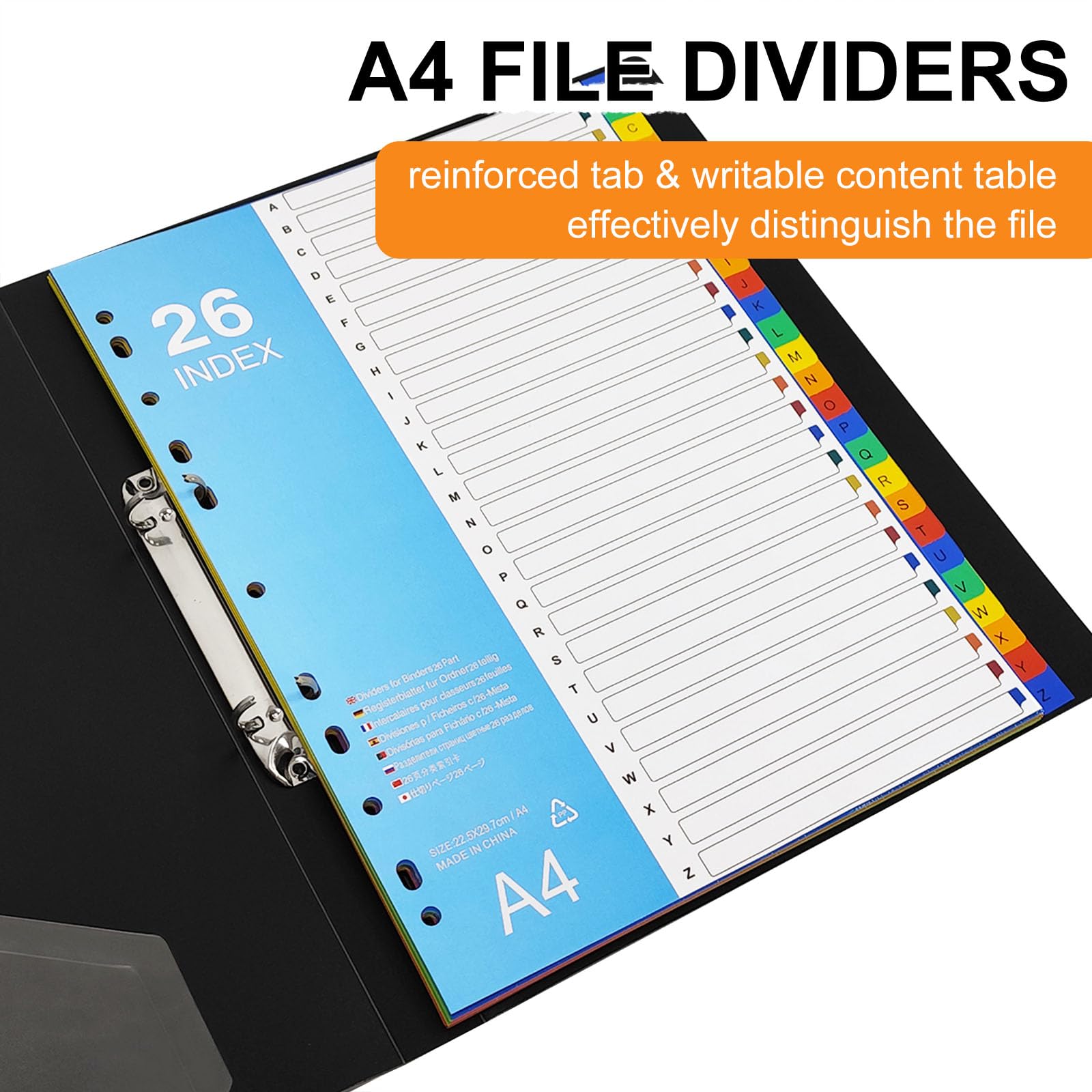 Divisori Per Raccoglitori A4 - Set 6 Pezzi Con Indice A-Z, Materiale PP Impermeabile, Per Ufficio E Scuola - Foto 9