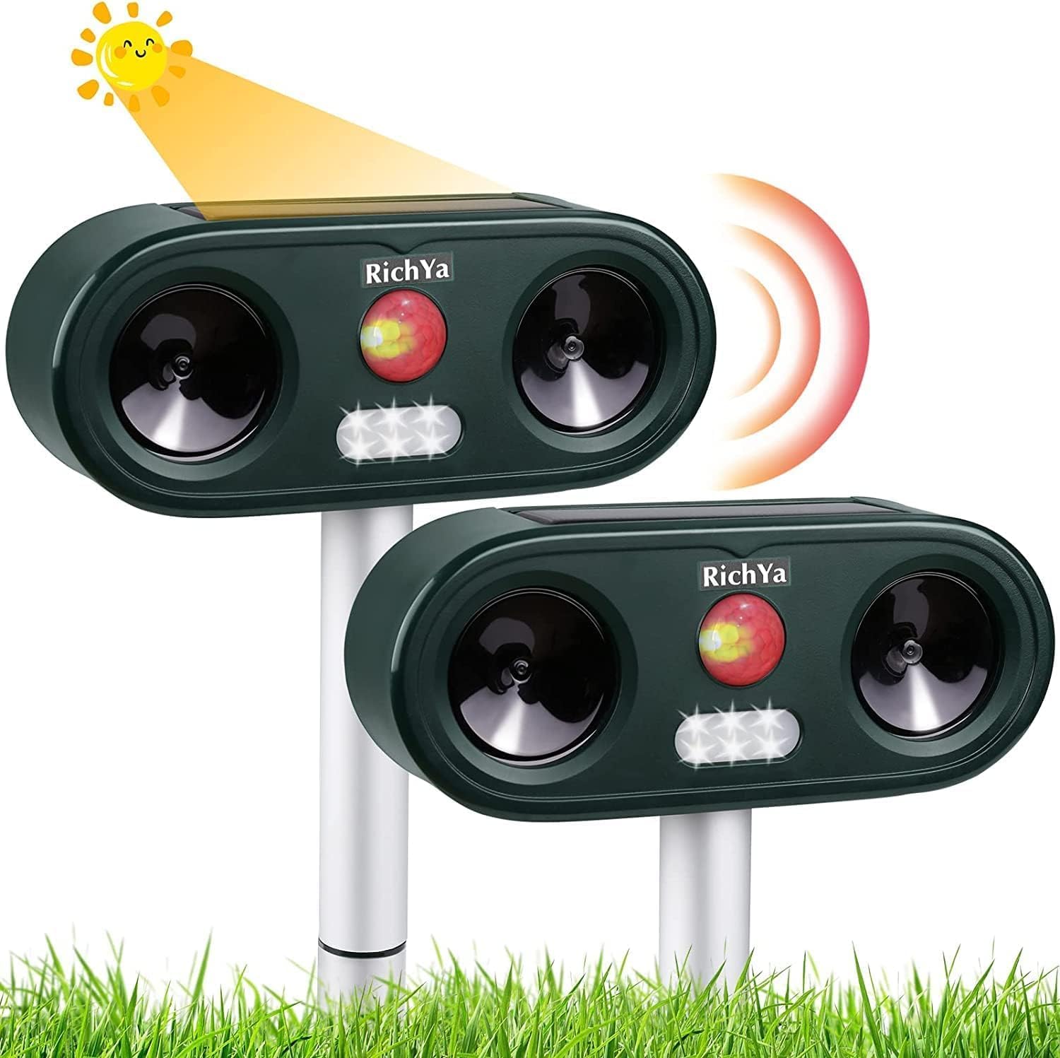 RichYa Cat Repellent for Gardens Outdoor 2PCS, Cat Repeller with 5