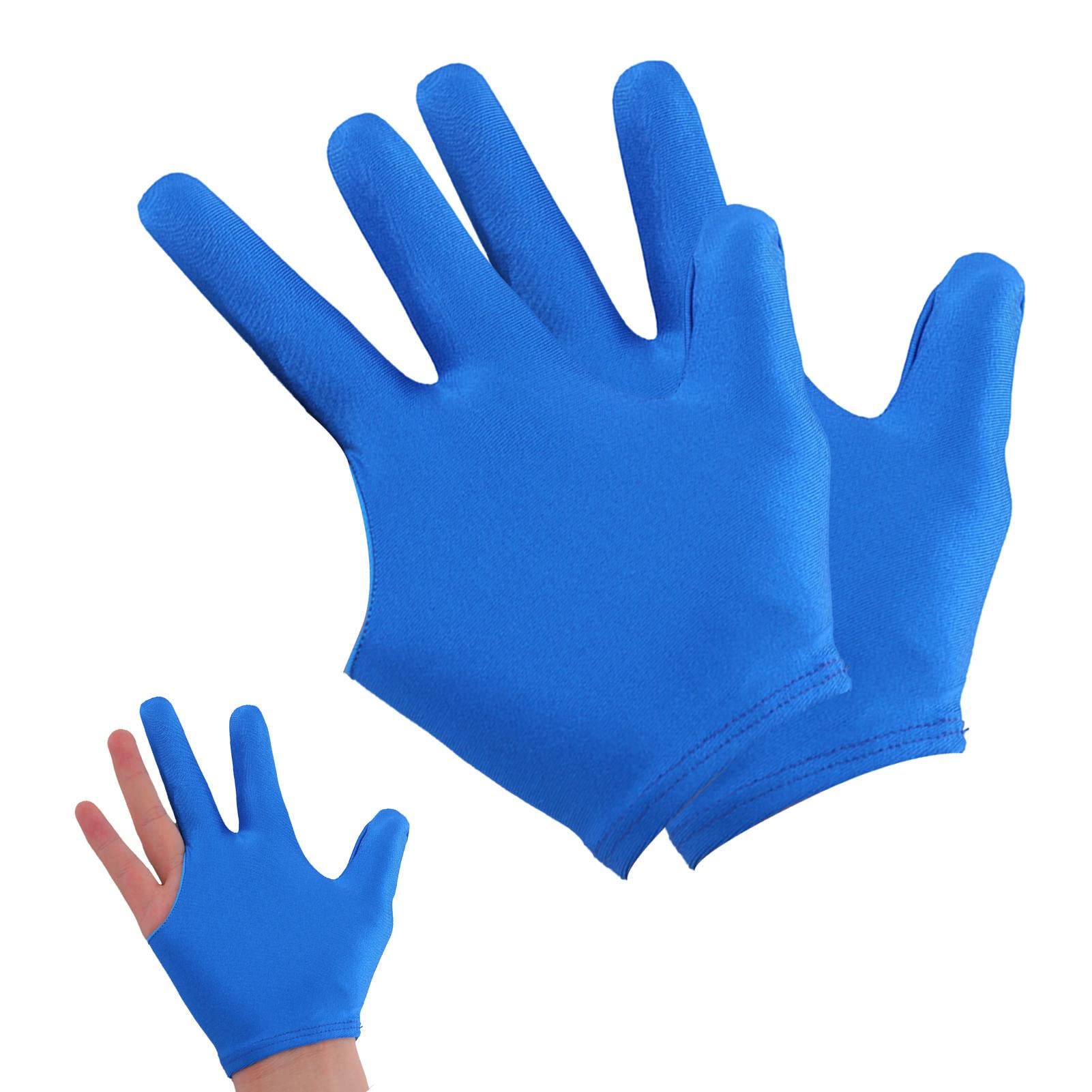 Guanti Da Biliardo Snooker - Set Di 2 In Spandex Traspirante Per Uomo E Donna, Design A Tre Dita - Foto 5