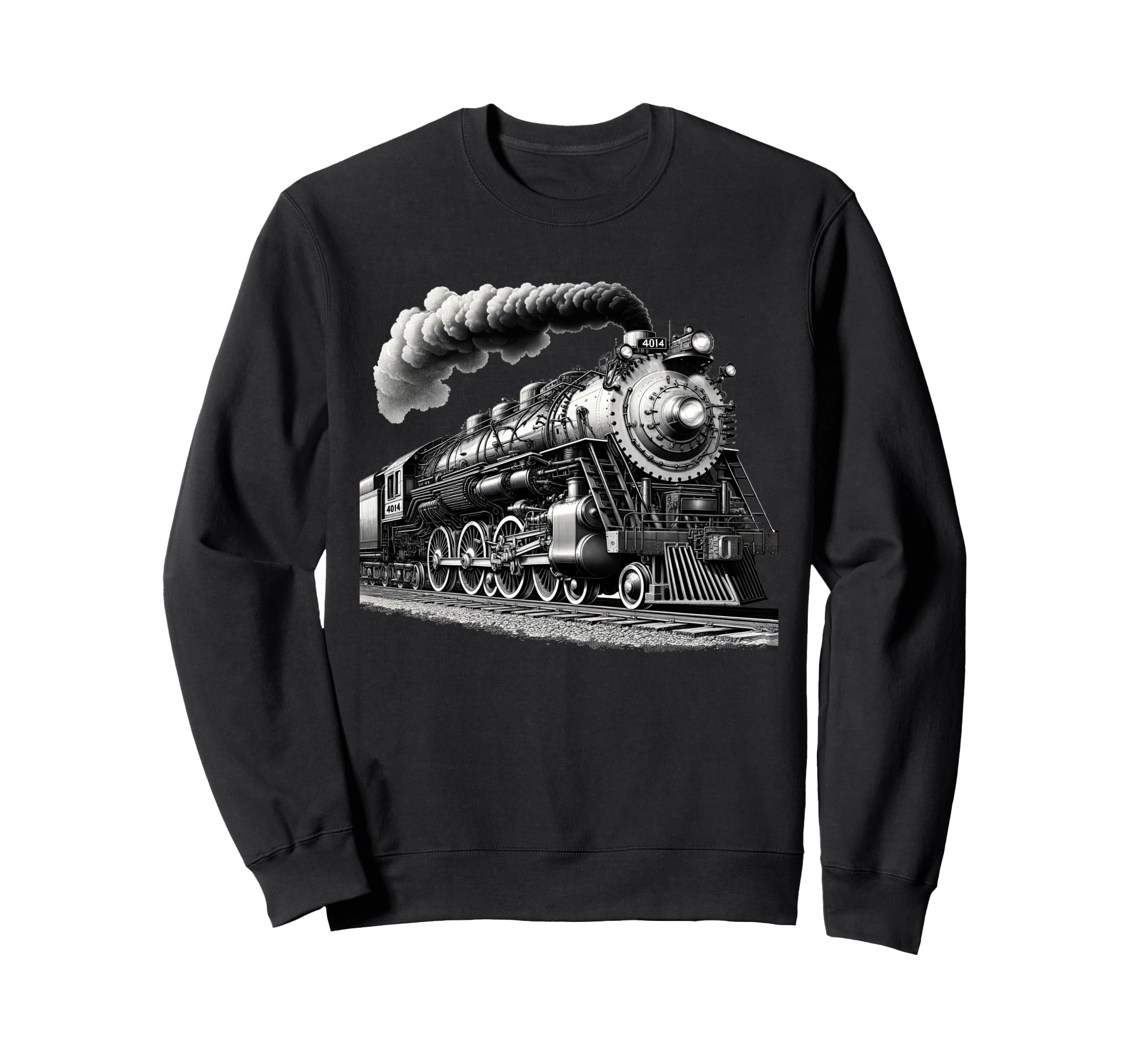 Steam Locomotive Train Vintage 1940s Style Engine Railroad Sweatshirt