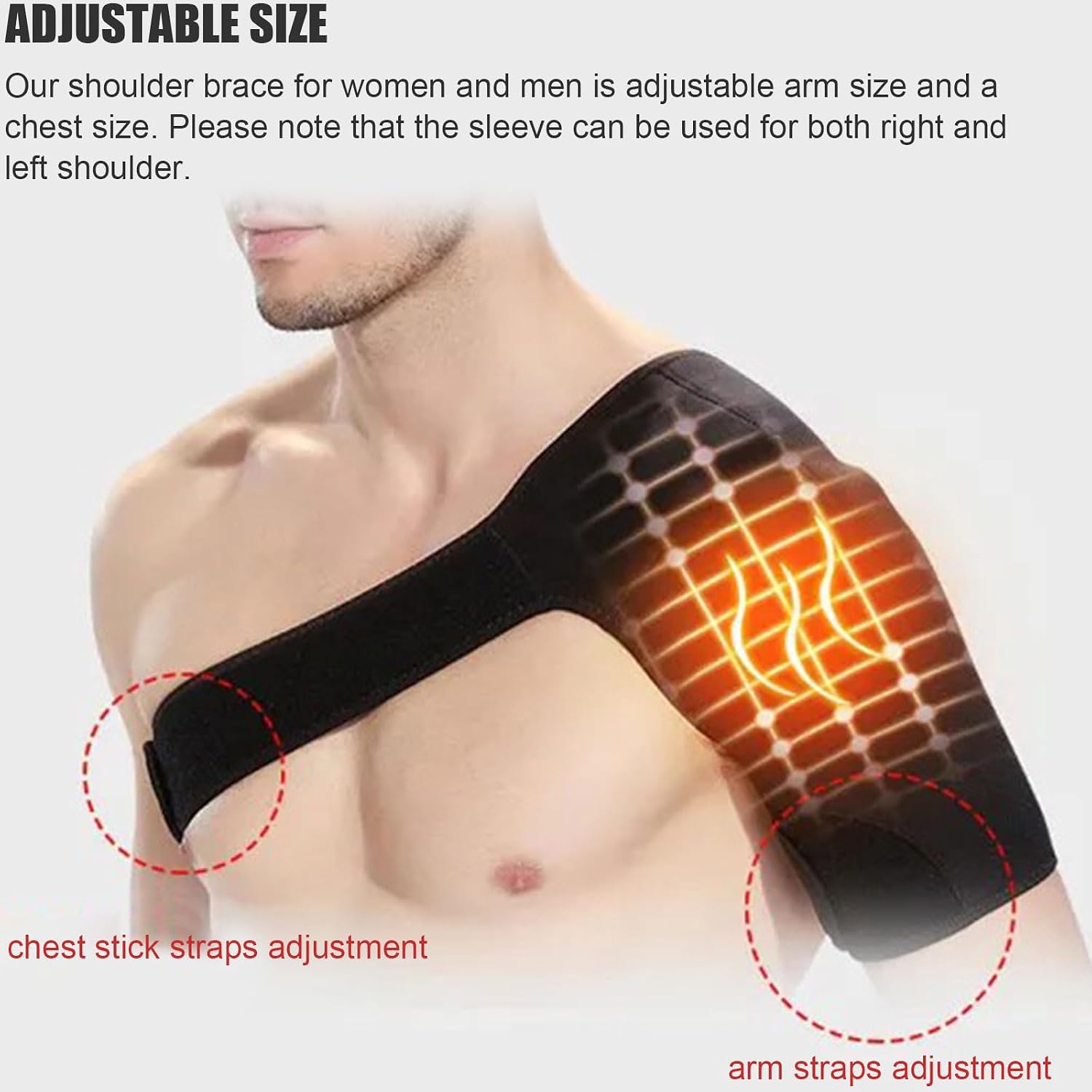5pcs Shoulder Support Brace for Women and Men, Adjustable Shoulder Warmer Bandage Wrap for Relief of Frozen Shoulder, Rotator Cuff Tears and More Shoulder Pain (Black, One size)