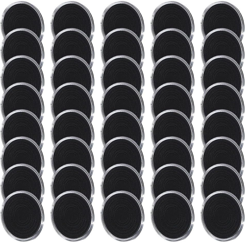 Clear Coin Capsule Holder Storage Box – 40-Piece Transparent Plastic Coin Collection Organizer with Adjustable Gaskets for 16mm to 46mm, 46mm Inner Diameter