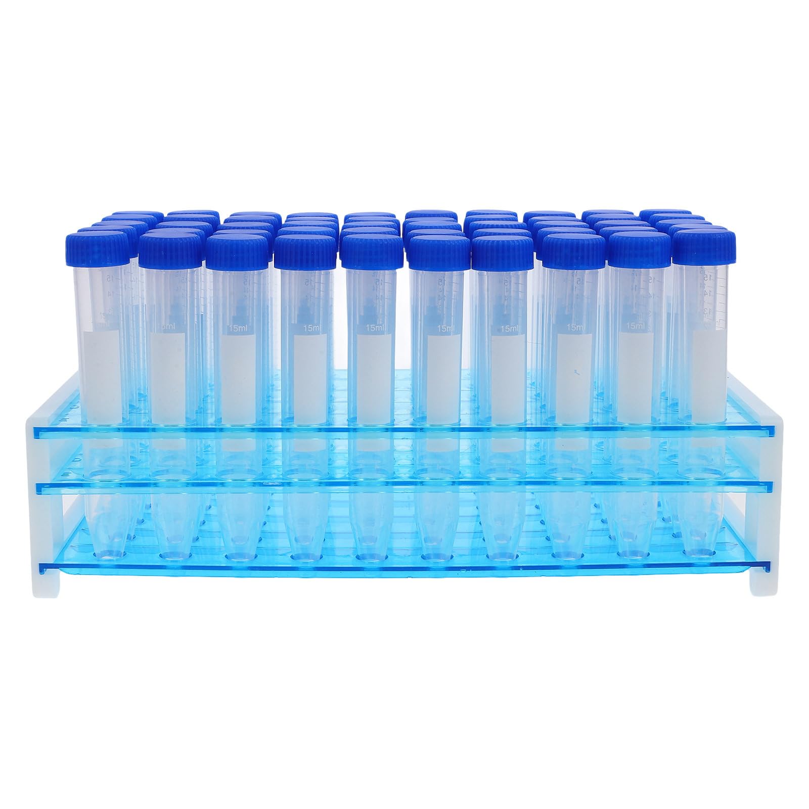NUOBESTY 15 Ml Zentrifugenröhrchen aus Kunststoff mit 2 Abnehmbaren Röhrchenständern 50 Loch Labor Reagenzglas Ständer für Präzisionsproben und Wissenschaftliche Tests
