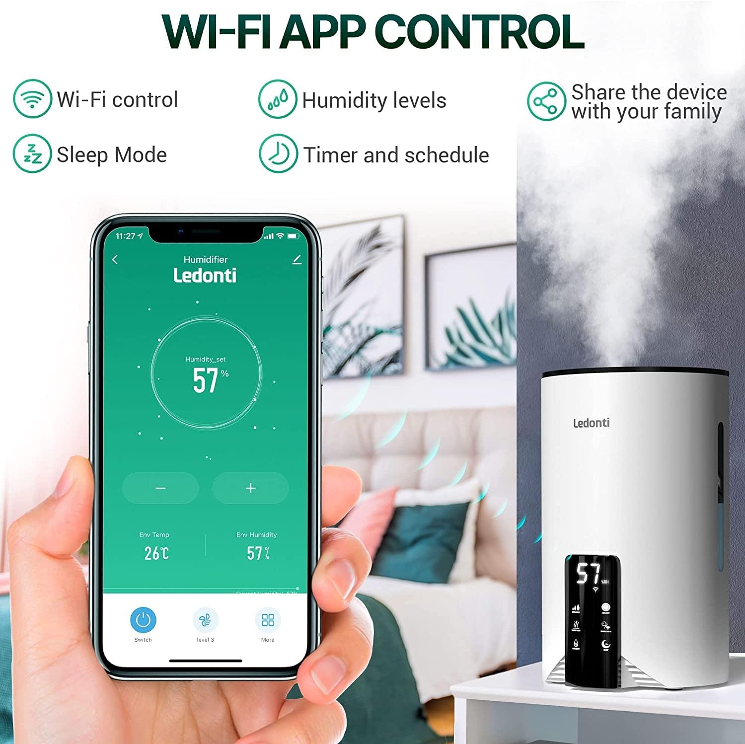 Top Fill Ultrasonic Cool & Warm Mist Air Humidifiers