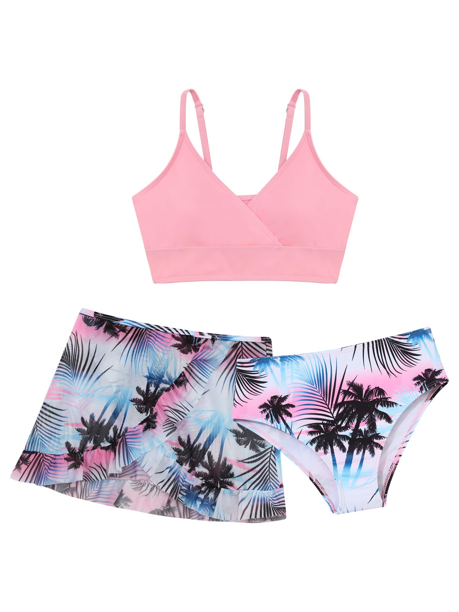 Nyeemya Conjunto de Bikini Bralette Niñas Trajes de Dos Piezas Bañador Volant Top Braguita Bragas de Bikini Ropa de Playa