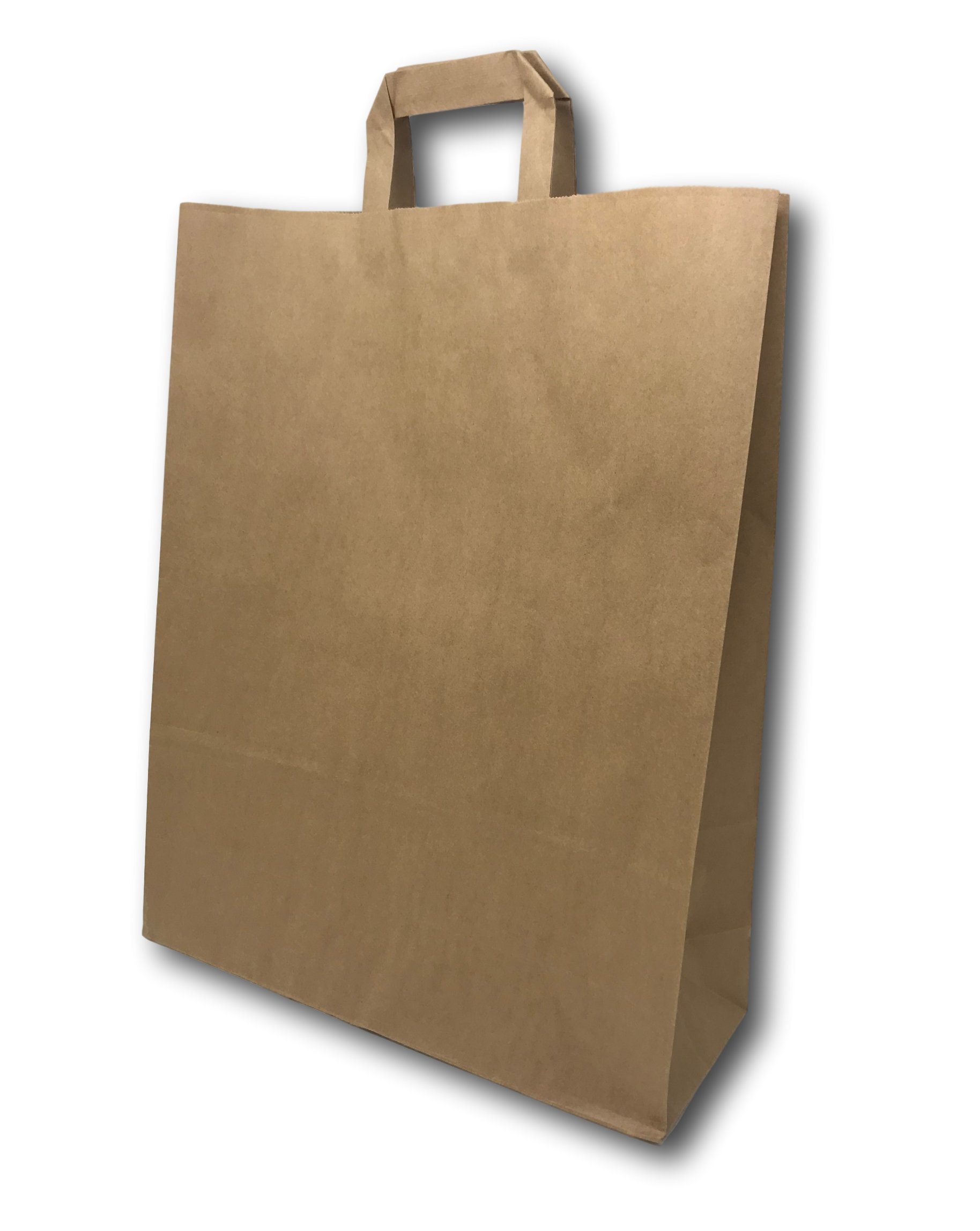 250 Sacs Papier Kraft Écru Moyen 16L – 32x40x12 Cm, Poignées Plates Solides, Papier 80g Biodégradable Et Résistant, Idéal Courses & Emballage