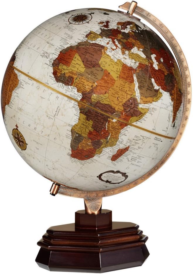 Replogle Globes Usonian Globe, Desktop World Globe, Bronze Metallic colored map, Raised Relief, 12"/30cm diameter