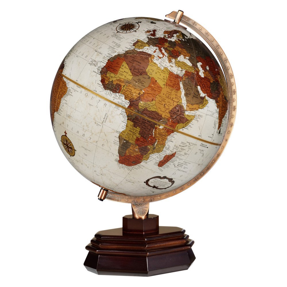 Replogle Globes Usonian Globe, Desktop World Globe, Bronze Metallic colored map, Raised Relief, 12