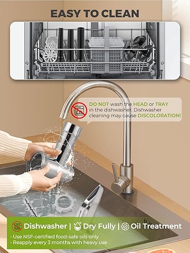 Miniatura 7 de Picadora de carne eléctrica de 3200 W, multifuncional, máquina picadora con hoja de corte, 3 placas de molienda, 3 rellenos de salchichas, kit de