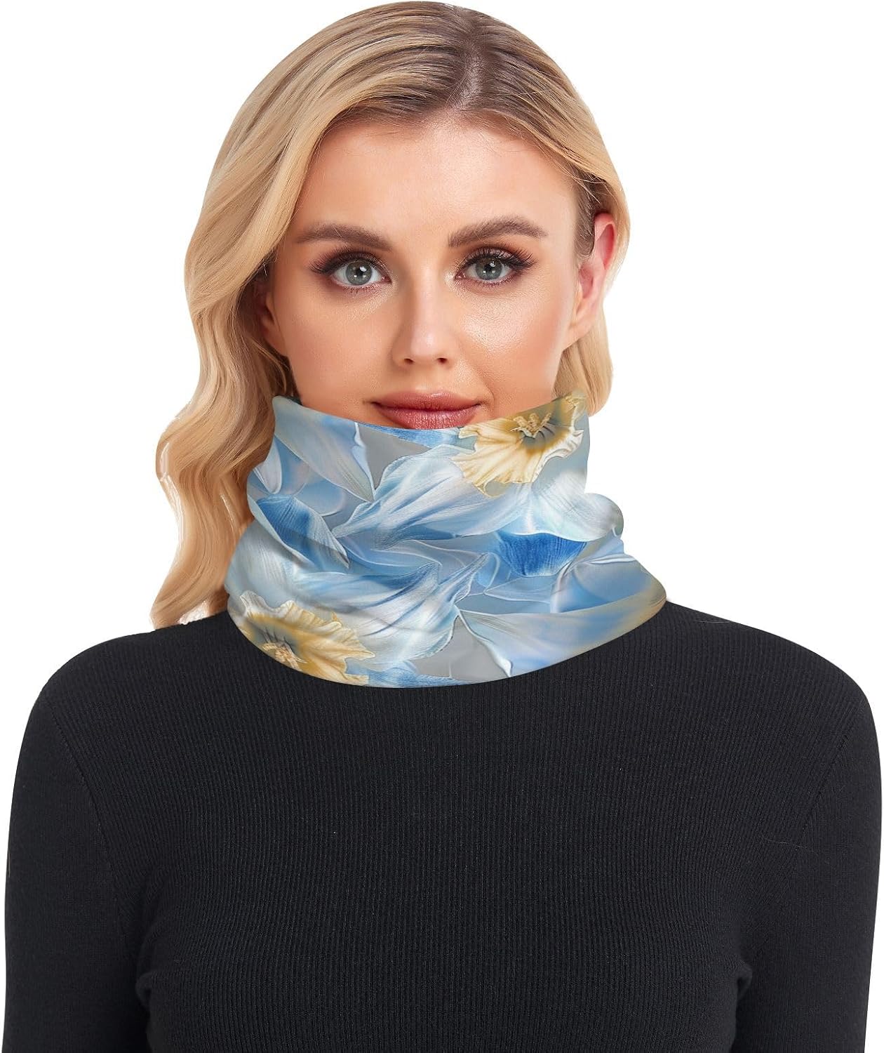 Boho Floral Dreamy Winter Neck Gaiters for Cold Weather Neck Gaiter Thermal Thick Warm Fleece Lined for Men & Women