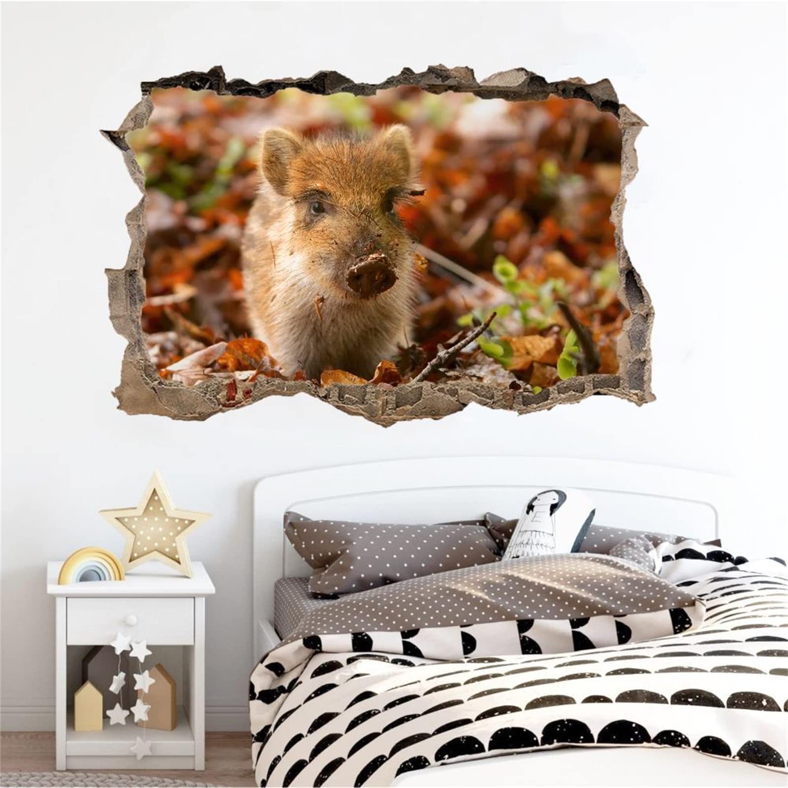 Calcomanía Rota 3D, Animal Adhesivo Extraíble De Vinilo Para Despegar Y Pegar, Conejillo De Indias Tatuaje De Pared Niñas Niños Dormitorio Guardería Habitación Decoración Para El Hogar 80x120cm