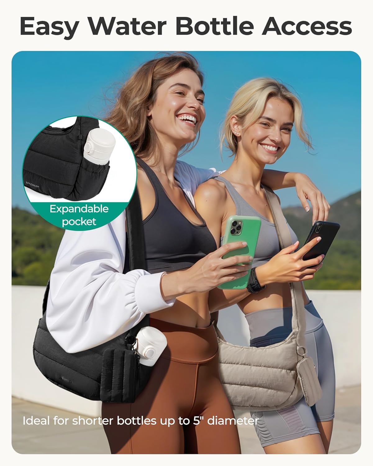 BAGSMART Shoulder Bag for Women Small Puffer Purses Crossbody Bag, Lightweight Fluffy Hobo Handbag Puffy Pouch - Image 4