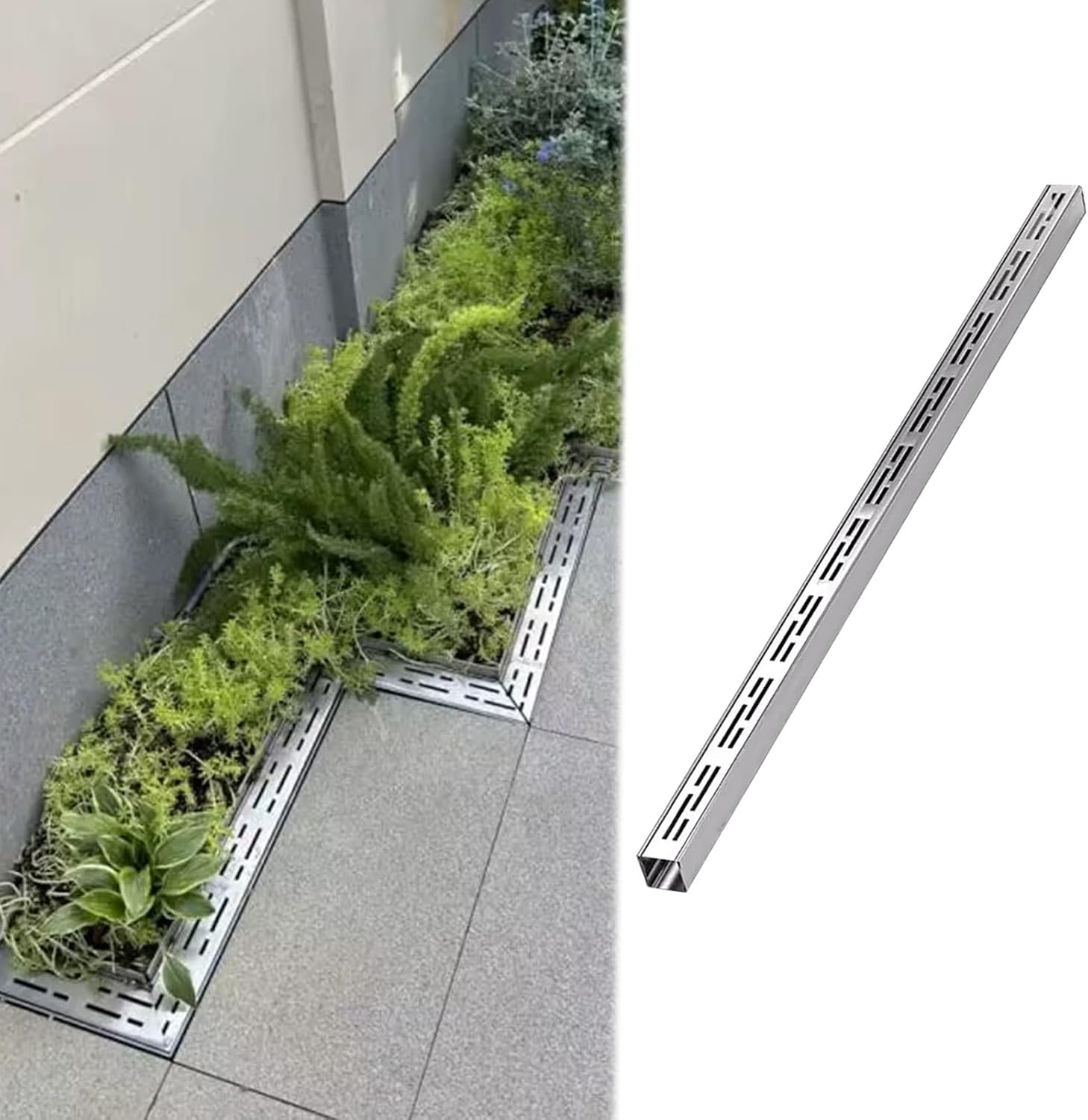 Wzmocnione zewnętrzne systemy odwodnień rynnowych, liniowe filtry odwodnieniowe(10x4cm)
