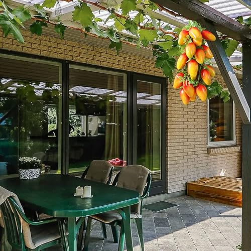 Miniatura 10 de BAOZOON 5 racimos de frutas de plástico falsas de plátano realistas para colgar frutas, 20 piezas, brocheta de fruta artificial de plátano, fondo de