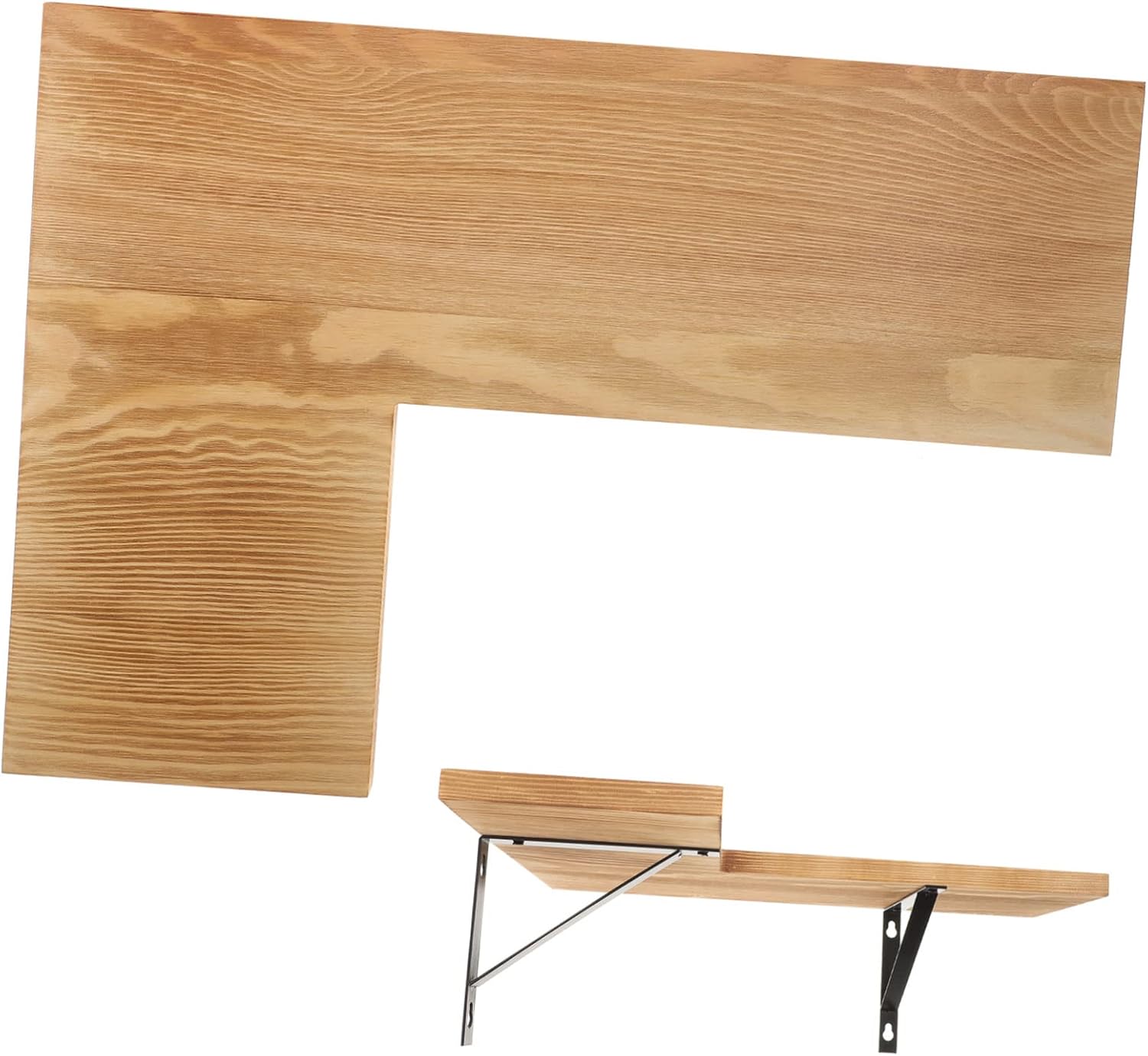 Mobestech Wooden Corner Shelf Space-Saving Wall-Mounted Storage Rack for Kitchen and Bathroom Pine Floating Shelf for Small Items Organizer Rustic Home Decor