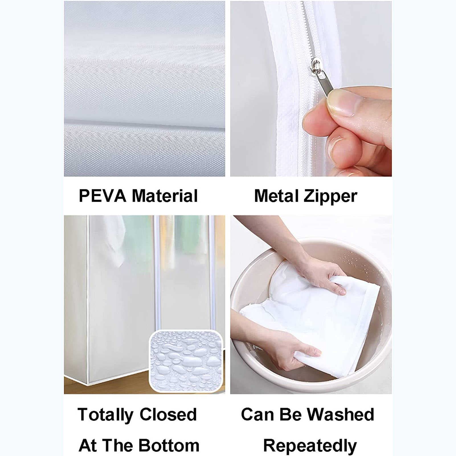 3 Copriabiti Antipolvere Per Armadio - 60x10x88cm, Tessuto Non Tessuto, Con Finestra Trasparente - Foto 8