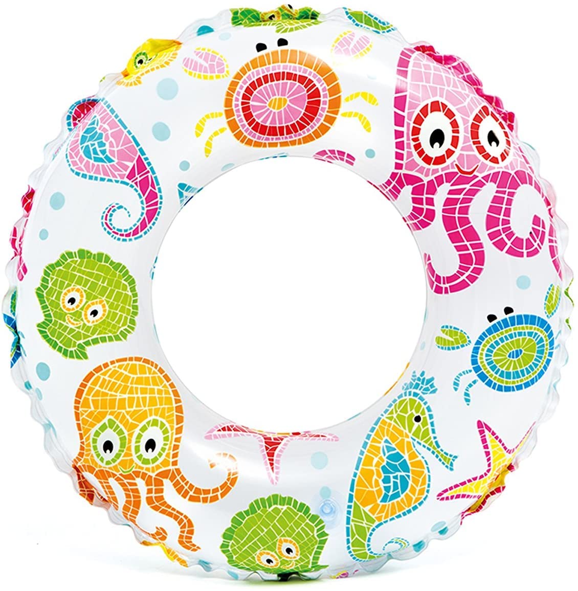 LITTLE BUDDY Swim Ring Lively Printed Inflatable Swim Ring Blow up Raft Tube for Swimming Pool, Beach for Children and Kids Pool Swim Rings (20 Inch)