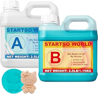 STARTSO WORLD Silicone Mold Making Kit 20A, Jade Green Platinum Liquid Silicone Rubber for Mold Making, Fast Cure & Food Safe Silicone Mold Maker 80OZ, Ideal for Casting Resin Molds/Silicone Molds