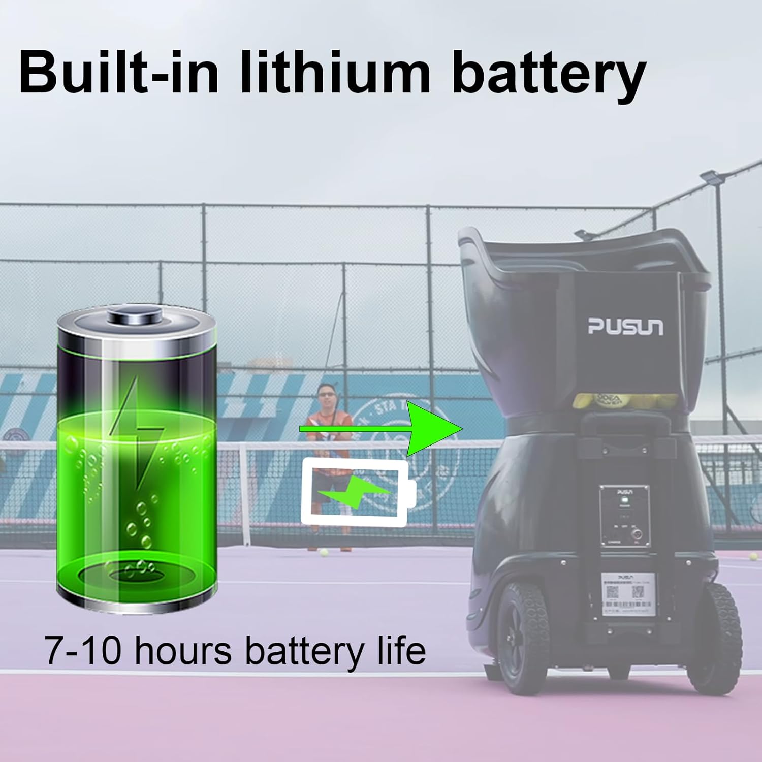Tennis Ball Machine, PT-9001 Pro Tennis Ball Launcher Professional, 150+Balls Capacity, App/Remote/iWatch Control, Max Speed of 87MPH, AI Programming/Random/Vary Speed Shot, 7-9 hs Battery Life