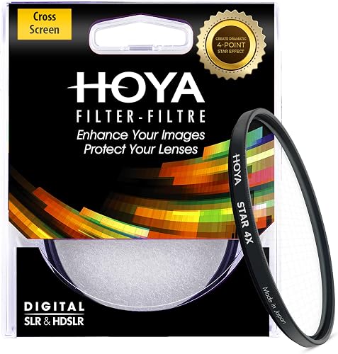 Hoya Star 4X Screw-in Camera Star Filter – 58mm Lens Filter Creates 4-Beam Light Effect – Multi-Coated & Slim Frame Cross Effect for DSLR & Mirrorless Cameras – Night & Creative Photography