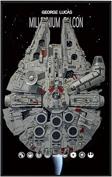 Display Wallboard for Lego 75192 Ultimate Millennium Falcon - Wall Mount Display Stand Art Wall Mount Frame for Racing Car Building Set, for Car Enthusiasts - 50 x 80 CM 75192 E