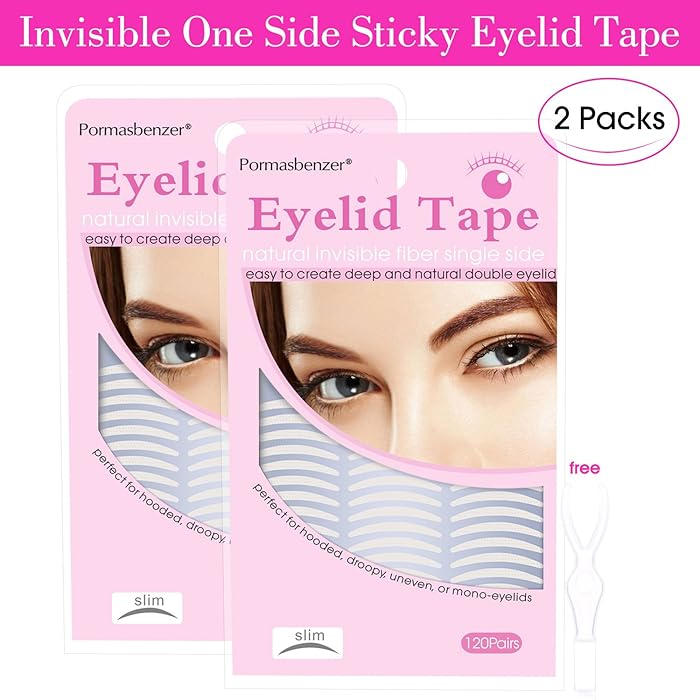 Buy 2 Packs Invisible Slim Eyelid Tapes, One Side Sticky Eyelid