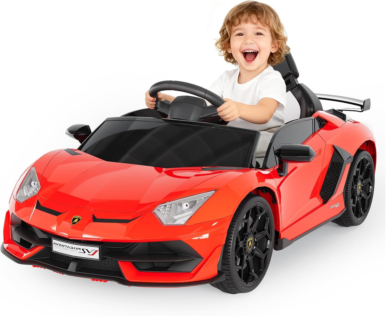 12V Licensed Sports Car Ride-on w/Remote Control Bluetooth, Red
